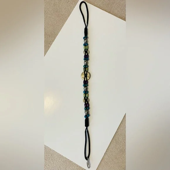 Multicolor Beaded Waist Belt with Silver Accents - Picture 4 of 5